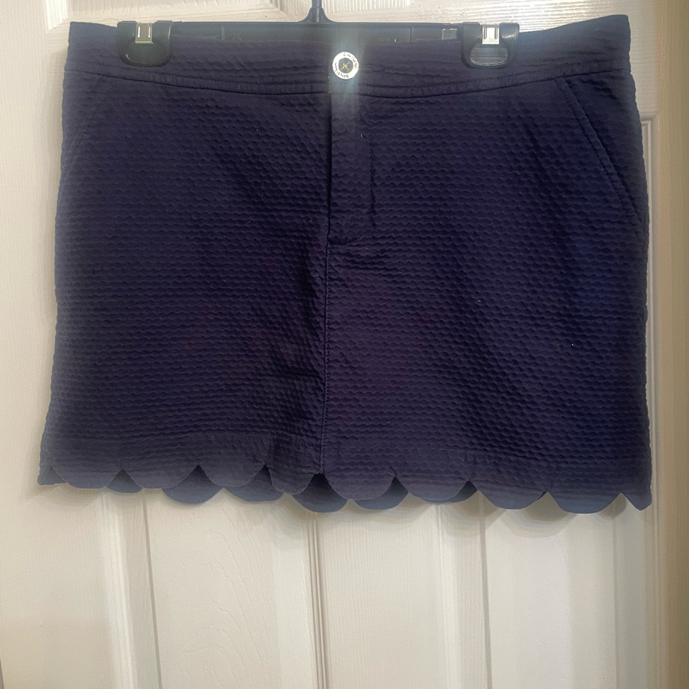 Lilly Pulitzer Navy Skort with Scalloped Hem